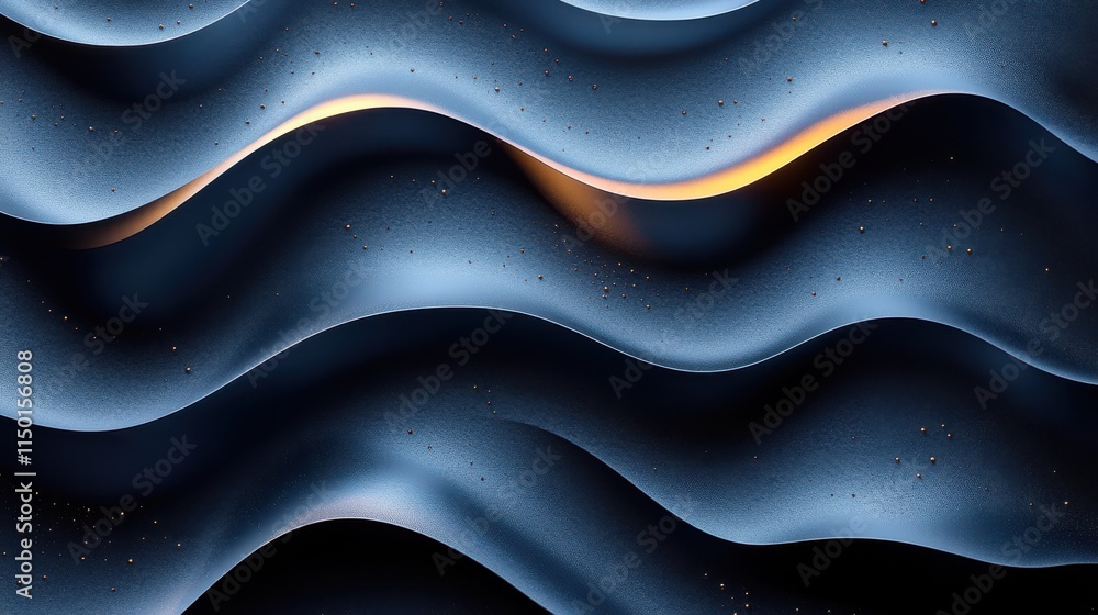 Aufkleber abstract 3d rendering wavy surface modern background desig