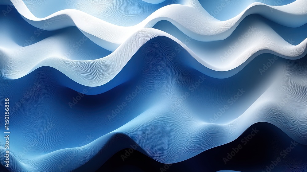 Aufkleber abstract 3d rendering wavy surface modern background desig
