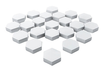 Obraz premium White Hexagons Form Abstract Pattern with Geometric Shapes and Modern Design Concept.