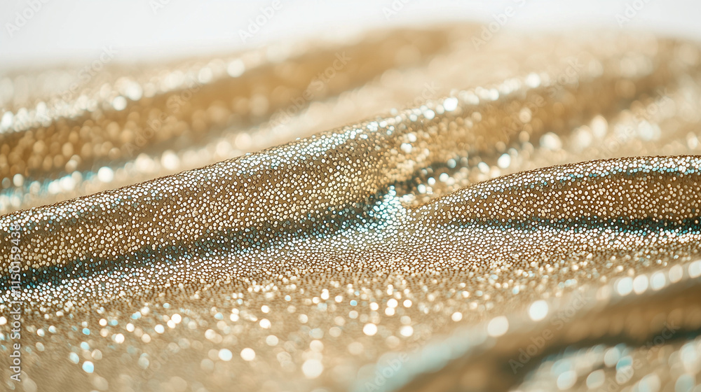 Poster gold sequins texture: a shimmering closeup of gold sequins, capturing the delicate details and spark