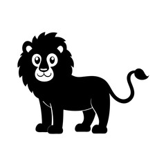 Lion cartoon vector silhouette