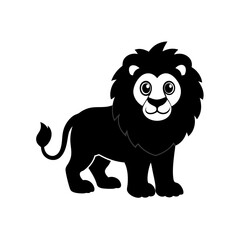 Lion cartoon vector silhouette