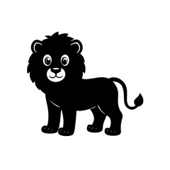 Lion cartoon vector silhouette