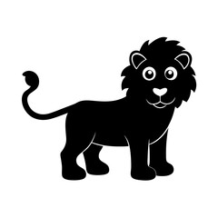 Lion cartoon vector silhouette