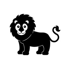 Lion cartoon vector silhouette