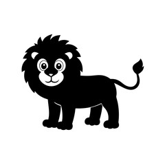 Lion cartoon vector silhouette