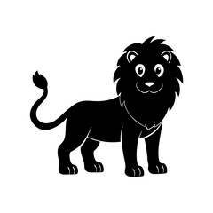 Lion cartoon vector silhouette