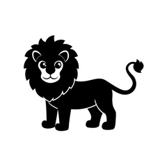 Lion cartoon vector silhouette