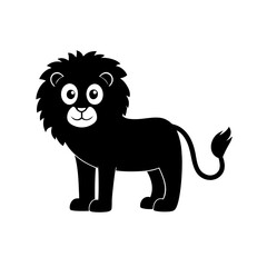 Lion cartoon vector silhouette