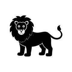 Lion cartoon vector silhouette