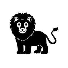 Lion cartoon vector silhouette