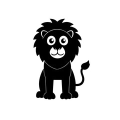 Lion cartoon vector silhouette