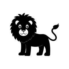 Lion cartoon vector silhouette