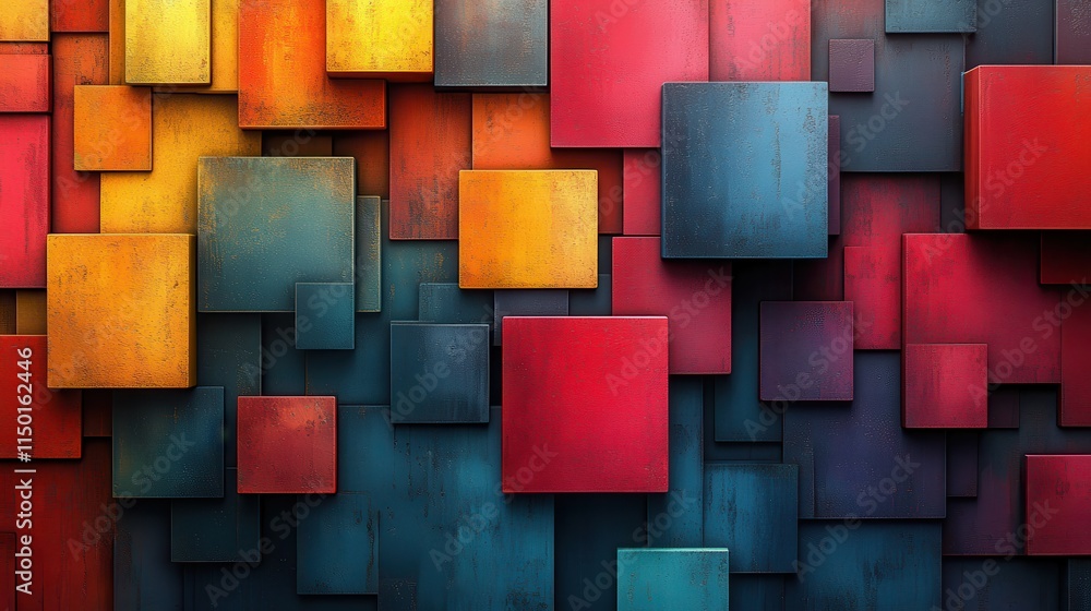 Aufkleber abstract texture with colorful squar