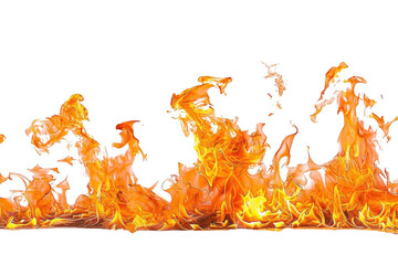 Fire Burns Brightly Against Black Background with Intense Heat and Energy Flames