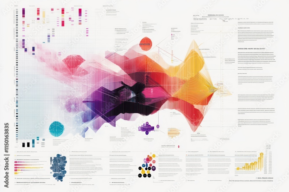 Poster vibrant data visualization chart for exploration