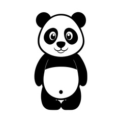 Panda cartoon vector silhouette