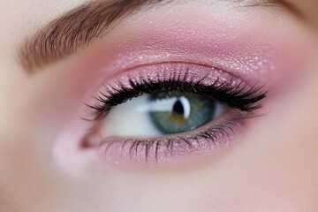 Obraz premium Stunning Close-Up of Makeup Artistry on Eye