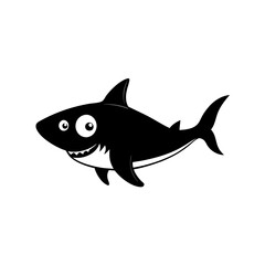 Shark cartoon vector silhouette