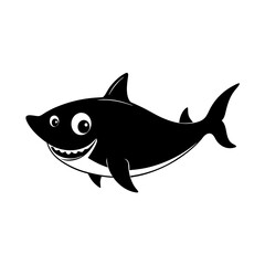 Fototapeta premium Shark cartoon vector silhouette