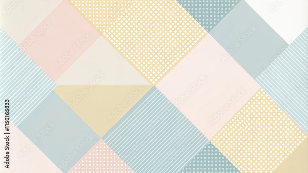 Poster Abstract Pastel Geometric Pattern Design with Triangles and Repeating Shapes