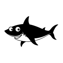 Shark cartoon vector silhouette