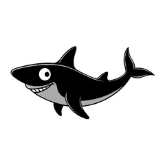 Shark cartoon vector silhouette