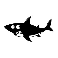 Shark cartoon vector silhouette