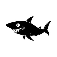 Shark cartoon vector silhouette
