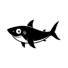 Shark cartoon vector silhouette