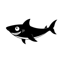 Shark cartoon vector silhouette