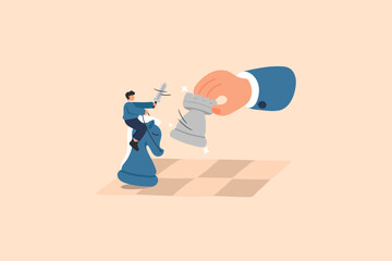Strategic Battle in Business and Finance. Chess, Board, Strategy Illustration
