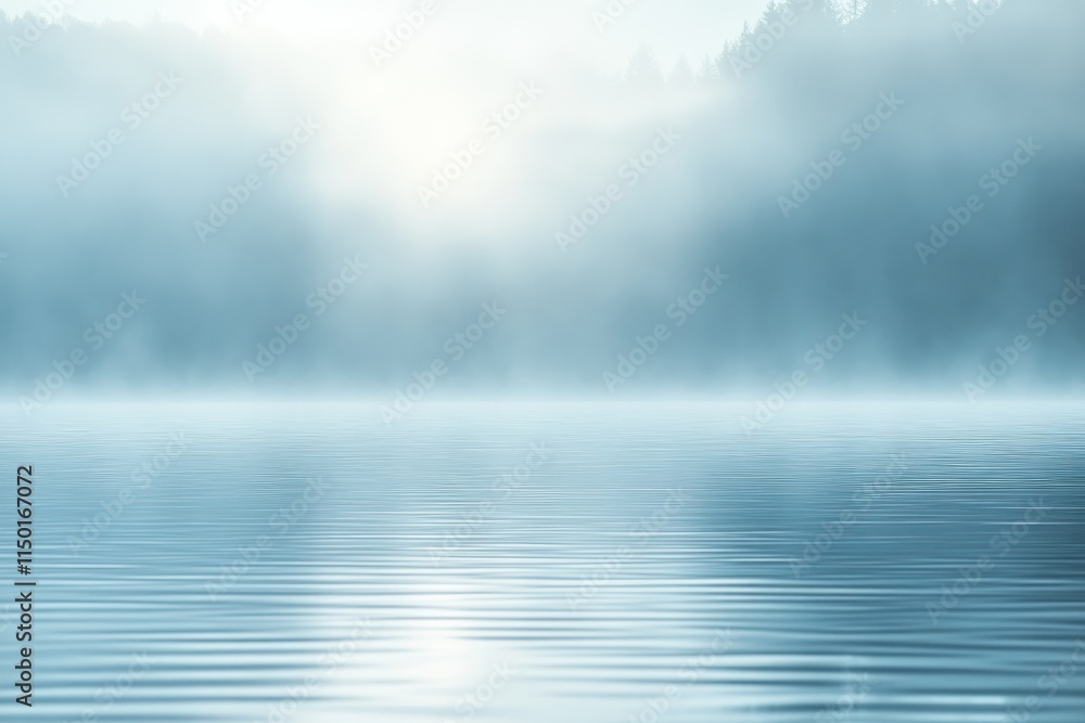 Poster serene water scene with soft reflections in calm setting