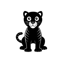 Tiger cartoon vector silhouette