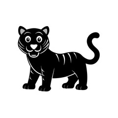 Tiger cartoon vector silhouette