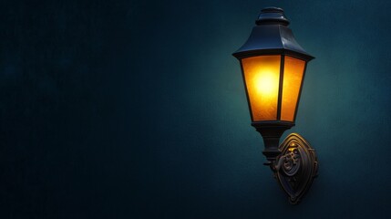 Beautiful background with a shining lantern Fanus, with copy space