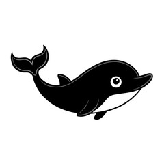 Whale cartoon vector silhouette