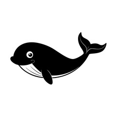 Whale cartoon vector silhouette