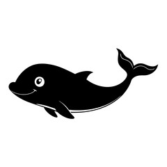 Whale cartoon vector silhouette