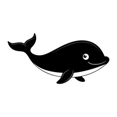 Whale cartoon vector silhouette