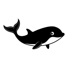 Whale cartoon vector silhouette