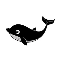 Whale cartoon vector silhouette