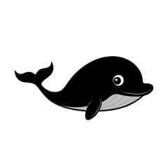 Whale cartoon vector silhouette