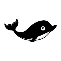 Whale cartoon vector silhouette