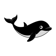 Whale cartoon vector silhouette