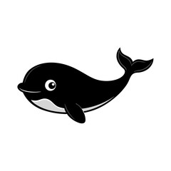 Whale cartoon vector silhouette