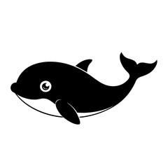 Whale cartoon vector silhouette