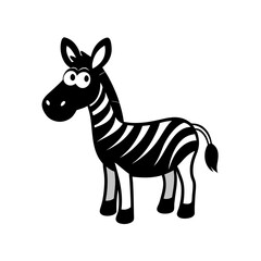 Zebra cartoon vector silhouette