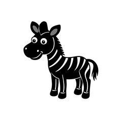 Zebra cartoon vector silhouette