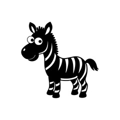 Zebra cartoon vector silhouette